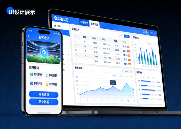 彩客比分完整比分APP手机与电脑端界面展示
